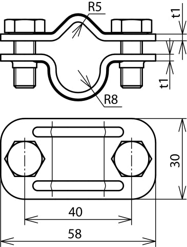Dehn Uni Disconnecting Clamp St Tzn For Rd 16/8-10mm - 459010