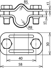 Dehn Uni Disconnecting Clamp St Tzn For Rd 16/8-10mm - 459010