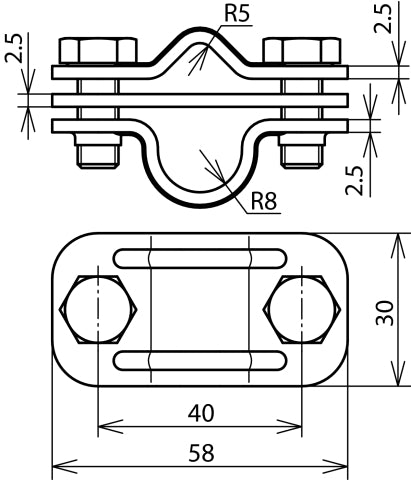 Dehn Uni Abrazadera De Desconexión StSt Para Rd 8-10/16mm Con Placa - 459119