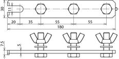Dehn Earthing Busbar Support 3P M10x35 Sttzn - 465801