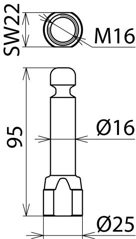 Fixed Earthing Point With D16mm Ring Groove And M16 Female Thread - 790260