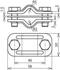 Bimetallic Disconnecting Clamp Cu-St/Tzn For 2x Rd 8-10mm - 460517