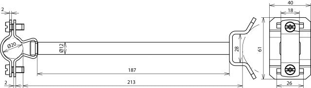HVI EX P200 Soporte de conductores de acero inoxidable D20mm - 275442