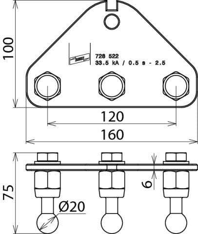 Dehn Earth Connecting Plate With Fixed Ball Points - 728522