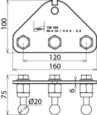 Dehn Earth Connecting Plate With Fixed Ball Points - 728522