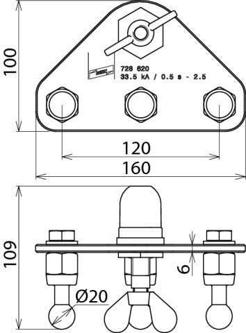 Dehn Earth Connecting Plate With 3 Fixed Ball Points - 728620