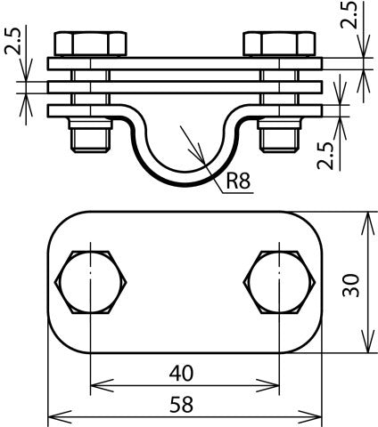 Dehn Uni Stainless Steel Disconnecting Clamp With Plate - 459159
