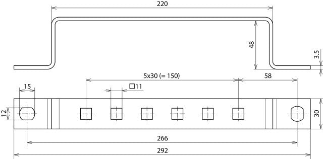 Dehn Stainless Steel Earthing Busbar With 6 Terminals - 472319