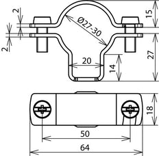 Soporte de conductores de acero inoxidable para conductores de energía HVI D 27-30mm - 275242