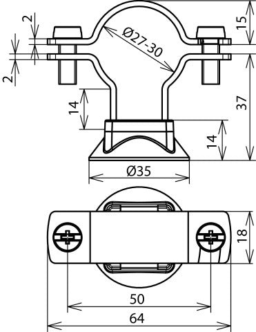 Soporte de conductores StSt para cable de alimentación HVI D 27-30mm - 275249