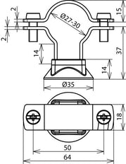 Soporte de conductores StSt para cable de alimentación HVI D 27-30mm - 275249