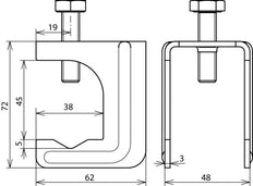 Conectores Dehn Clamp Para Cables Desnudos D 20-32mm Rd 6-10mm Fl 40x4-5mm - 308037 [2 uds.]