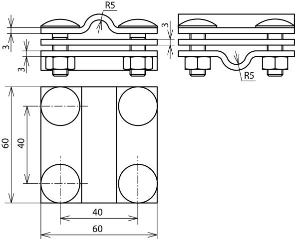 Dehn Cross Unit StSt V4A For Rd 8-10mm FL30 ZP FRSM8 Accessories - 318229