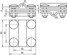 Dehn Cross Unit StSt V4A For Rd 8-10mm FL30 ZP FRSM8 Accessories - 318229
