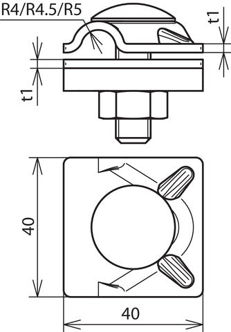 Dehn MV Clamp ST TZN For RD 8-10MM With Truss Head Screw M10X35 - 390063