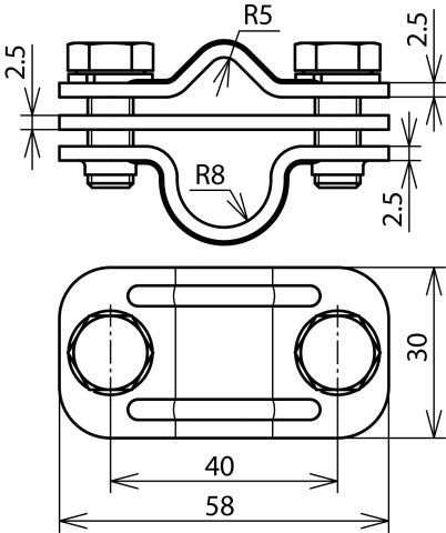 Dehn Uni Disconnecting Clamp StSt 200 KA For RD 8-10/16mm - 459219