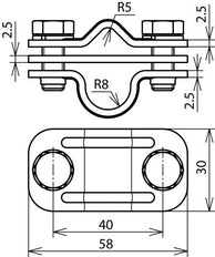 Dehn Uni Disconnecting Clamp StSt 200 KA For RD 8-10/16mm - 459219