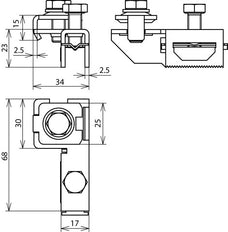 Mordaza Dehn Con Puntas Para Fleje 25x0,3mm Para Rd 10mm - 540210