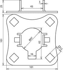 Dehn AP SR D50 4AE HVI V2A Connection Plate For Supporting Tubes - 819288