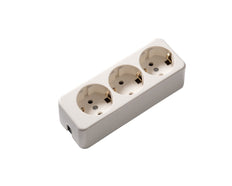 Martin Kaiser 3-Way White Socket With Earthing Contact - 638/ws [25 Pieces]
