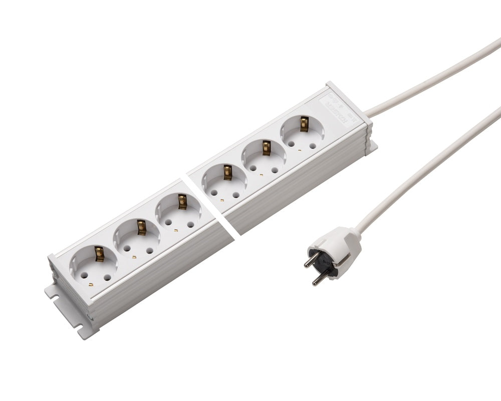Martin Kaiser Power Outlet Strip 6-Way with Shutter and 1.5m Cable - 1102KZL6ws15 [10 Pieces]