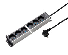 Martin Kaiser Regleta de enchufes 10 vías 45 grados Toma de tierra Cable obturador 1,5 m - 1117KZL10l-sw15 [10 Piezas]