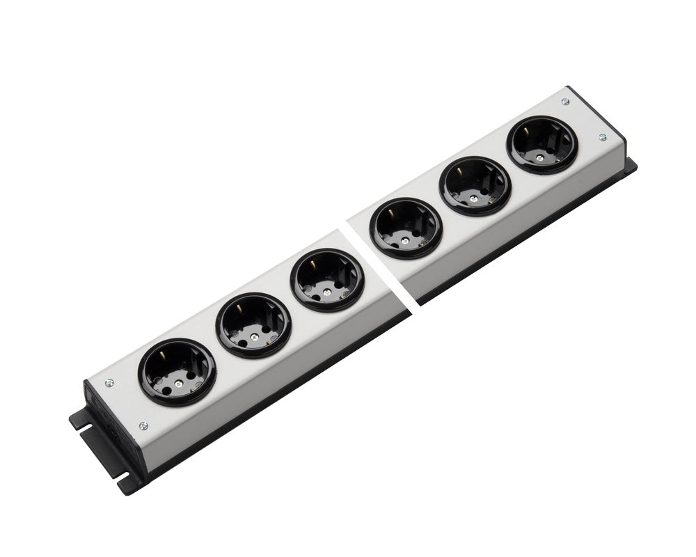 Martin Kaiser Power Outlet Strip 6-Way 90 Degrees With Earthing Contact (European Socket) - 1002/6l-sw [10 Pieces]