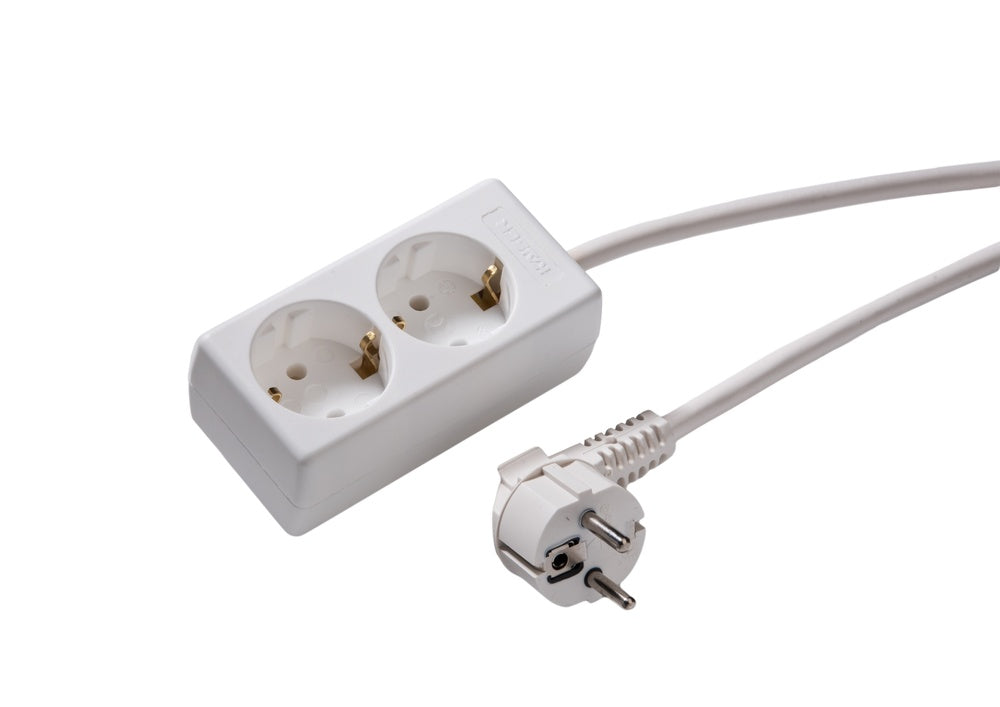 Martin Kaiser 2-Way White Socket With 3m Cable - 1020ZL3-15W/kws [10 Pieces]
