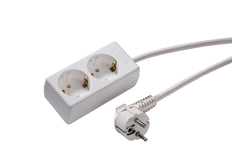 Martin Kaiser 2-Way White Socket With 3m Cable - 1020ZL3-15W/kws [10 Pieces]