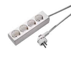 Martin Kaiser 4-Way Socket With Earthing Cable 3M Arctic White - 1040ZL3-15W/kws [10 Pieces]