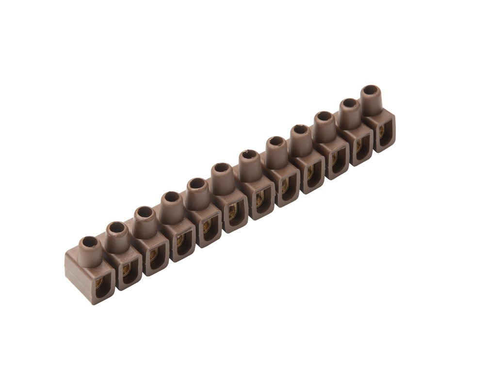 Caja de bornes Martin Kaiser 12 polos 10mm flexible marrón - 610/br [60 piezas]