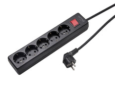 Martin Kaiser 5-Way Socket 90 degrees Earthing Switch Cable 3M - 1050ZL3-15W/sw [8 Pieces]