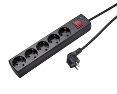 Martin Kaiser 5-Way Socket 45 degrees Earthing Contact Switch Cable 5m - 1085ZL5-15W/sw [8 Pieces]