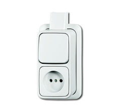 ABB Busch-Jaeger Combination Switch Socket Outlet AP Alpin - 2CKA001642A0160