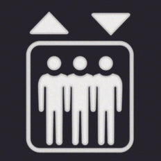 Cuadrado de lámina Hager Berker con símbolo de elevación para luz de señalización LED - 19058005 [2 piezas]