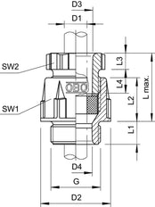 M50 Cable Gland Polystyrene IP65 RAL 7035 - 2035375 [2 Pieces]