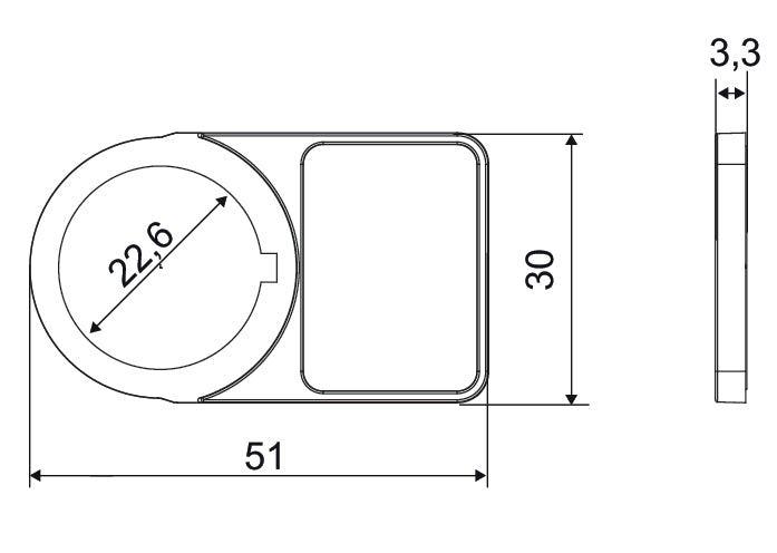 Marco De Botón Universal Wago 27x19mm Negro - 210-853 [20 Piezas]