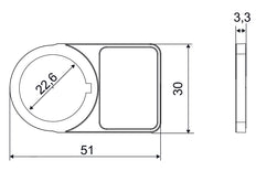 Marco De Botón Universal Wago 27x19mm Negro - 210-853 [20 Piezas]