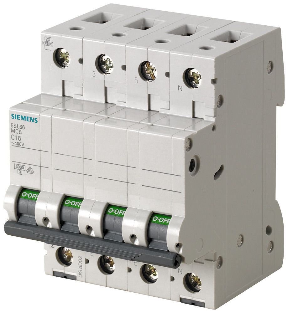 Siemens 5SL6 32A Interruptor Automático 3+N Polos 400V 6kA - 5SL66327
