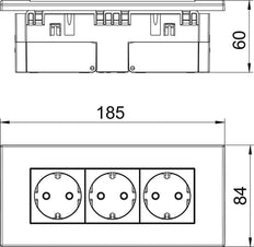 Módulo De Enchufe Triple 45 Unidad De Pared Blanco Puro - 6119414