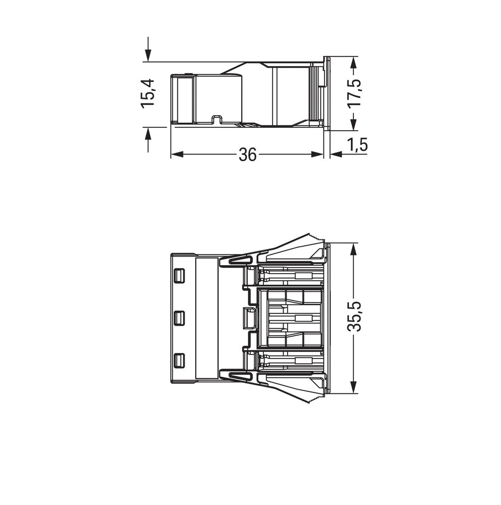 Wago 3-Pole Snap-In Socket Brown 4mm² - 770-2363 [2 Pieces]