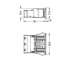 Wago 3-Pole Snap-In Socket Brown 4mm² - 770-2363 [2 Pieces]
