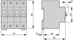 Eaton Faz 40A 3P+N B-Curva Mcb Interruptor Automático