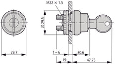Eaton RMQ-Titan Interruptor De Llave De 2 Posiciones Con Retorno Por Resorte - 111790