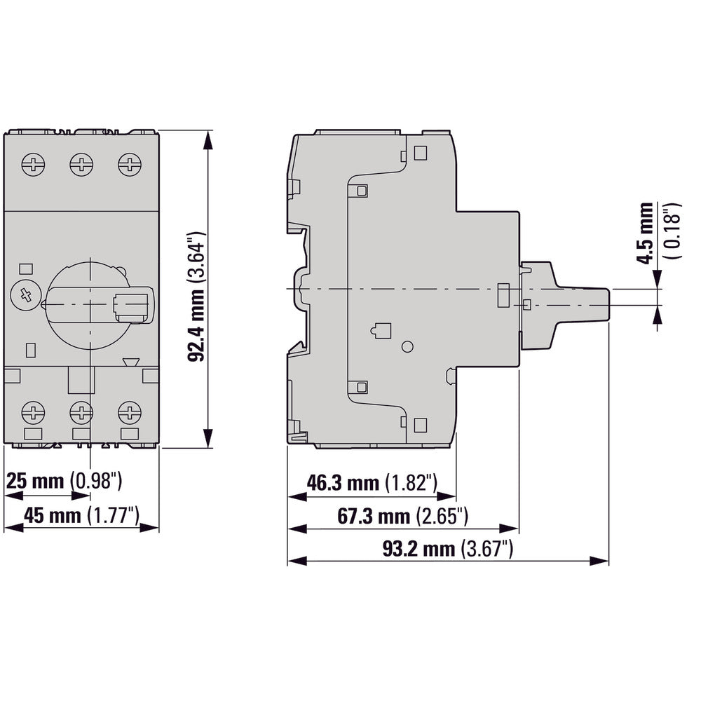 Eaton PKZM0-4-T Interruptor De Circuito De Transformador De 3 Polos 2.5-4A - 088914