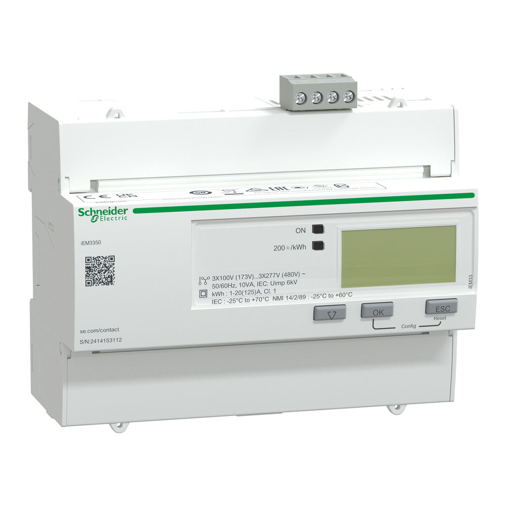 Schneider Electric IEM3350 125A Modbus Energy Meter - A9MEM3350