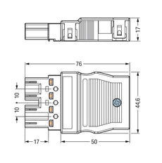 WAGO 770-114 Conector De Alivio De Tensión De 4 Polos Negro - 770-114