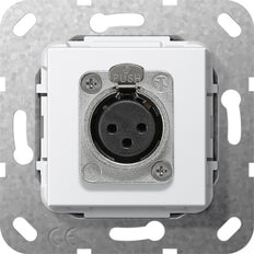 Gira D Series XLR Base Socket Pure White - 566703