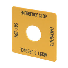 Etiqueta De Parada De Emergencia Multilingüe 50x50mm Amarillo - 216484