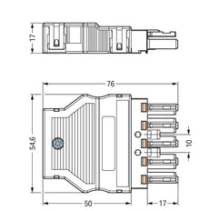 Conector Femenino WAGO De 5 Pines Con Alivio De Tensión - 770-105